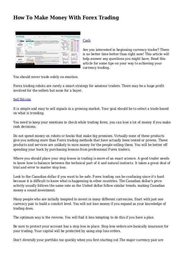 How To Make Money With Forex Trading - 